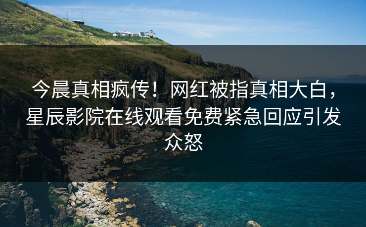 今晨真相疯传！网红被指真相大白，星辰影院在线观看免费紧急回应引发众怒