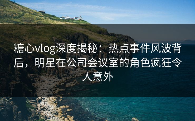 糖心vlog深度揭秘：热点事件风波背后，明星在公司会议室的角色疯狂令人意外